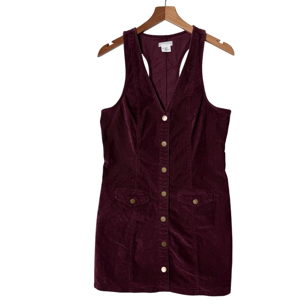 Cooperative Urban Outfitters Parker Corduroy Button Down Mini Jumper Dress Med